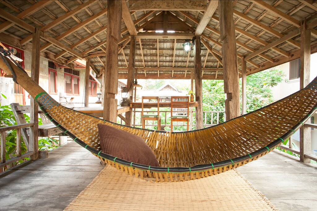 "The terrace, open living room with the hammock in the garden is fantastic." by Jörg