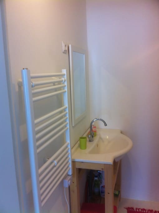 Lavabo dans la salle de douche