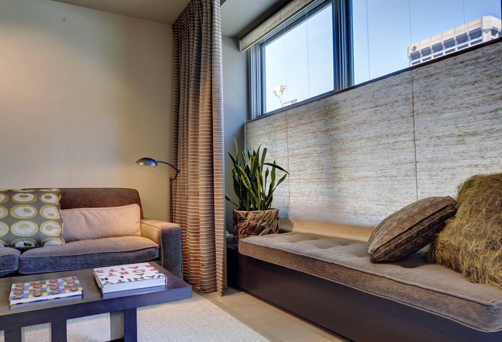 Adjustable blinds and additional seating