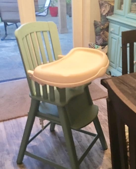 highchair and portable crib offered for young children