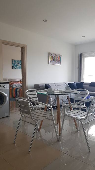 Open plan living and dining area