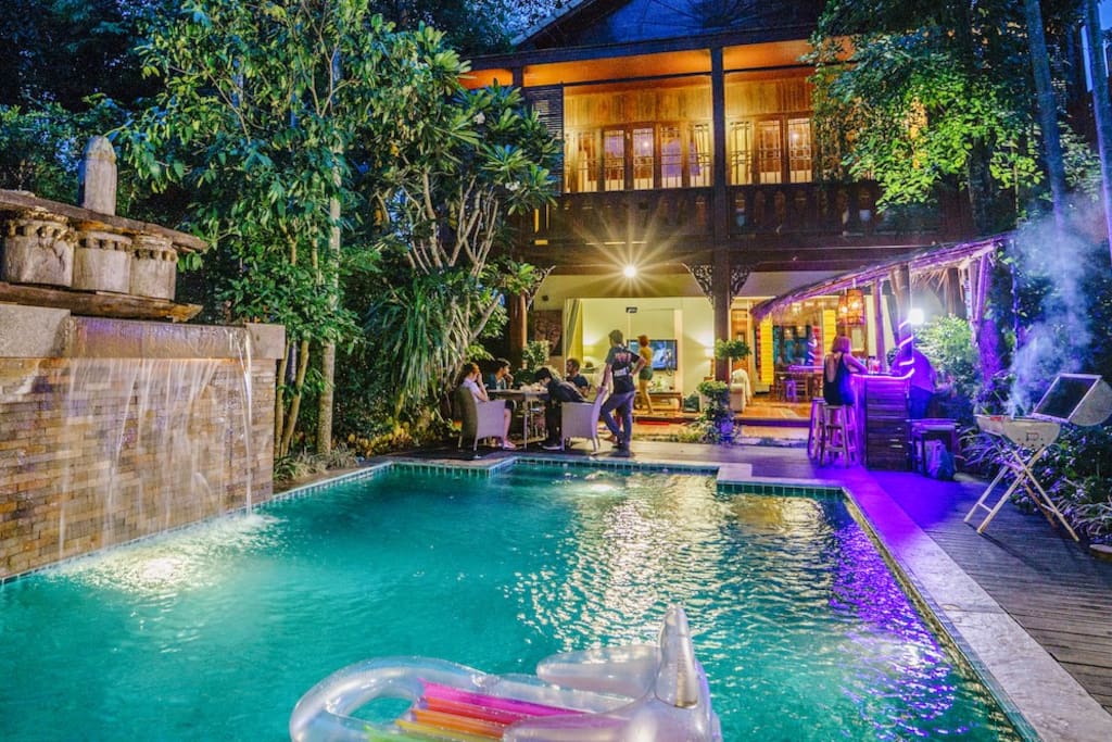 Evening by the Private Pool