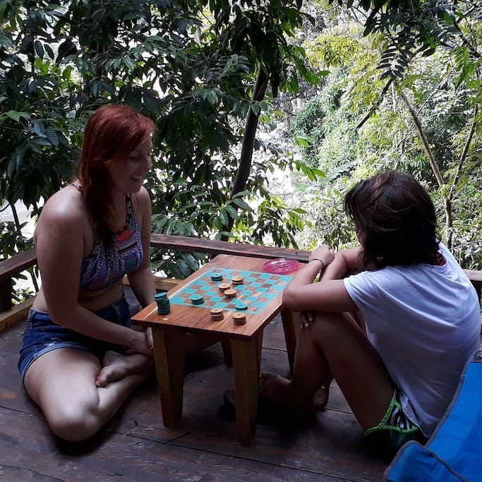 Handmade boardgames on the deck