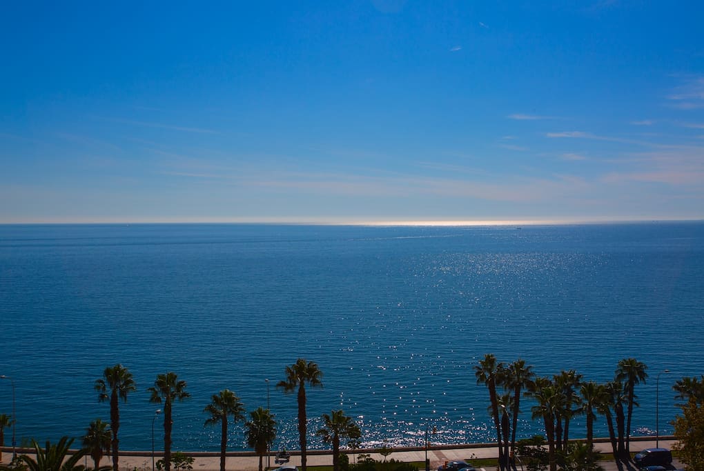 Exit to the balcony and enjoy the view.