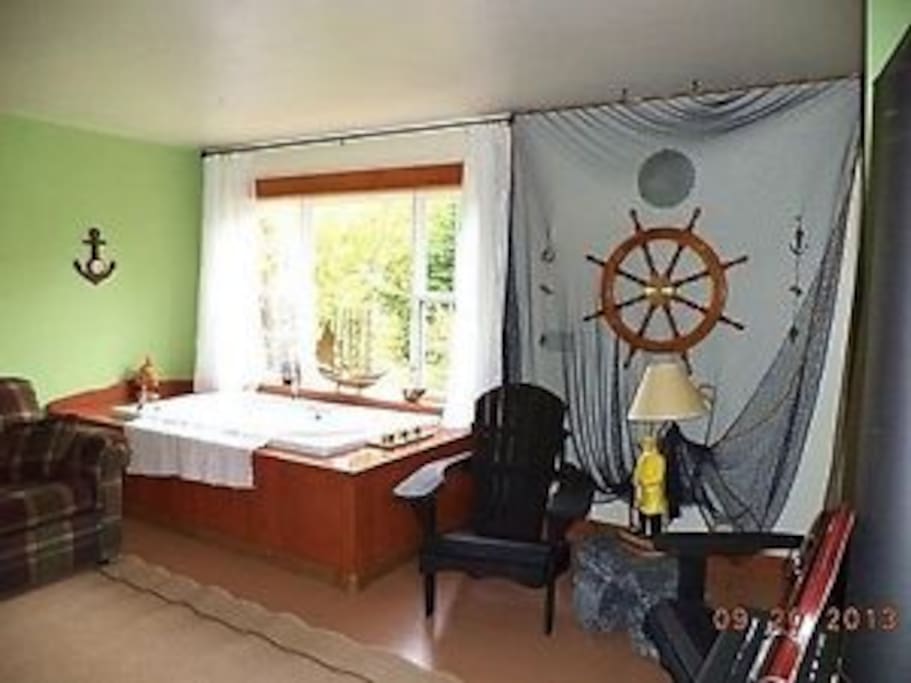 Air Tub for two adults Master Bedroom.