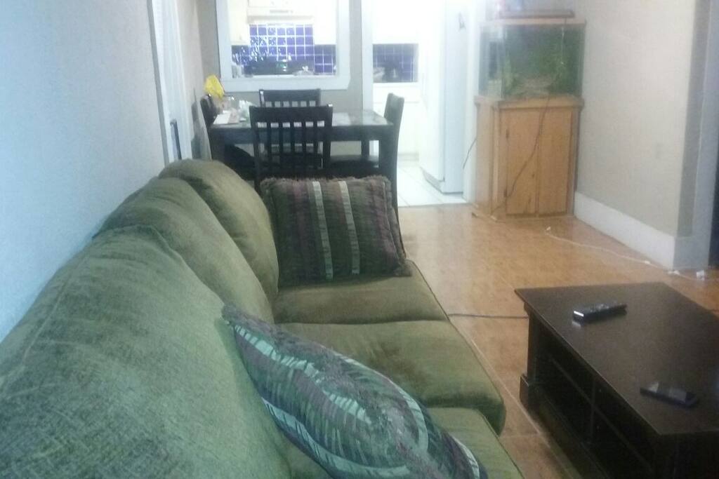 Living room, dinning, kitchen in the back