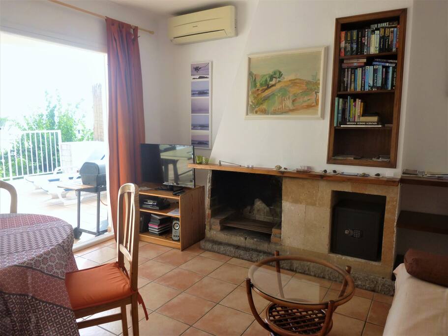 living room and terrace