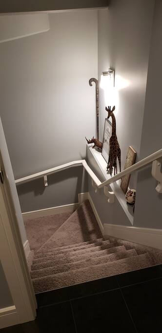 Once you come in the front entrance, just head down the stairs to our bright, spacious basement.