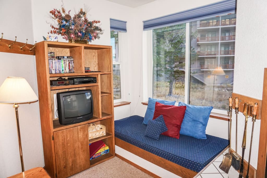 Cozy bench near window