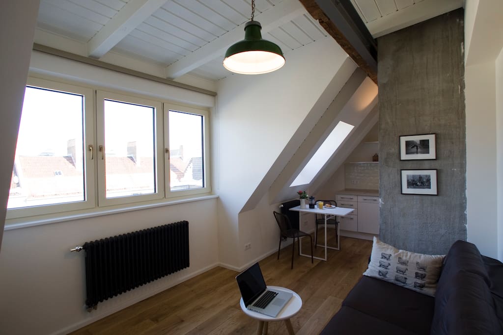 Lounge and kitchen area