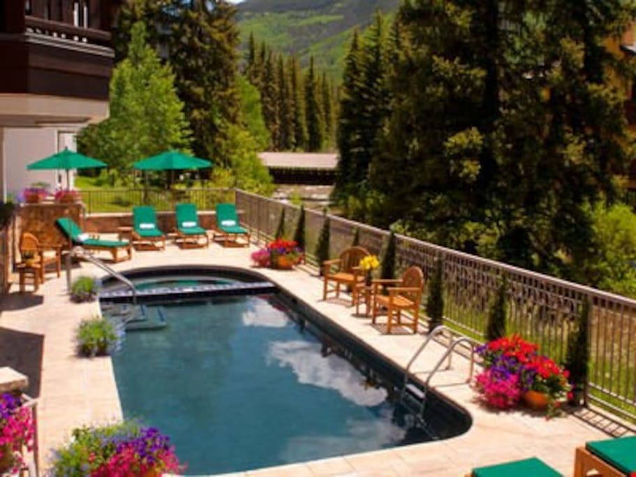 Take a dip in the outdoor pool.