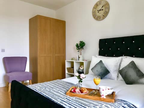 LUXURY BEDROOM WITH 43”TV/NETFLIX AND MINI FRIDGE