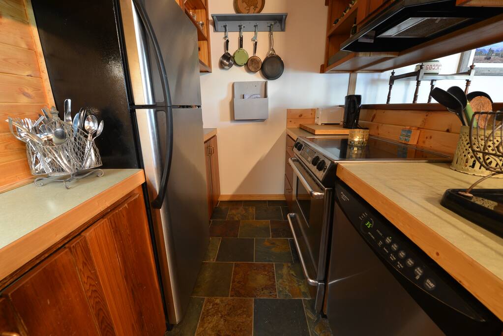 Another closer view of the kitchen.