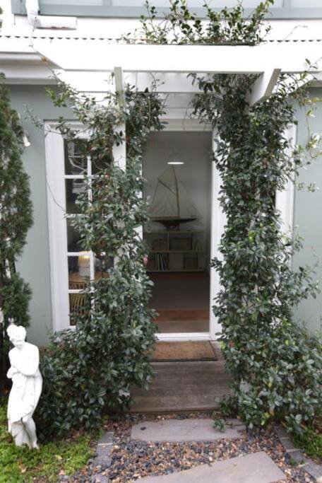 Cottage entry to downstairs reading area