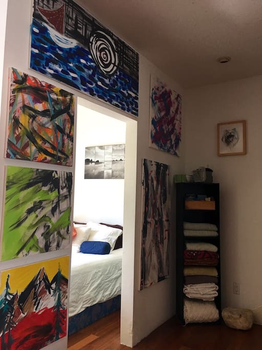 This is the cozy room for rent - queen size bed.