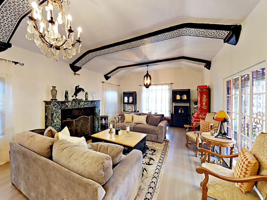Elegant interiors, unique antique pieces, and rich Moroccan style decorate the inside of your home.