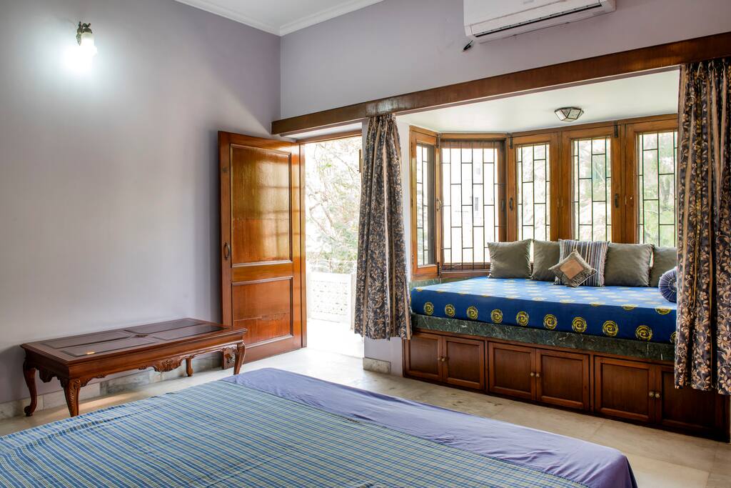 Attached large size Balcony overlooking lawns and Trees