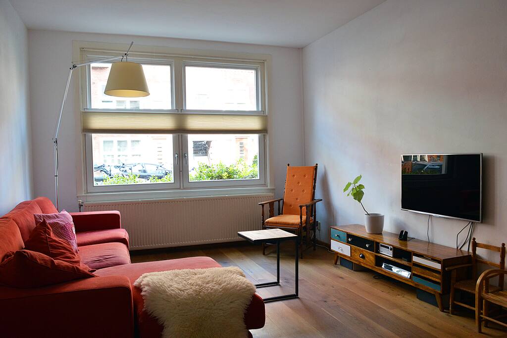 The living room is very bright