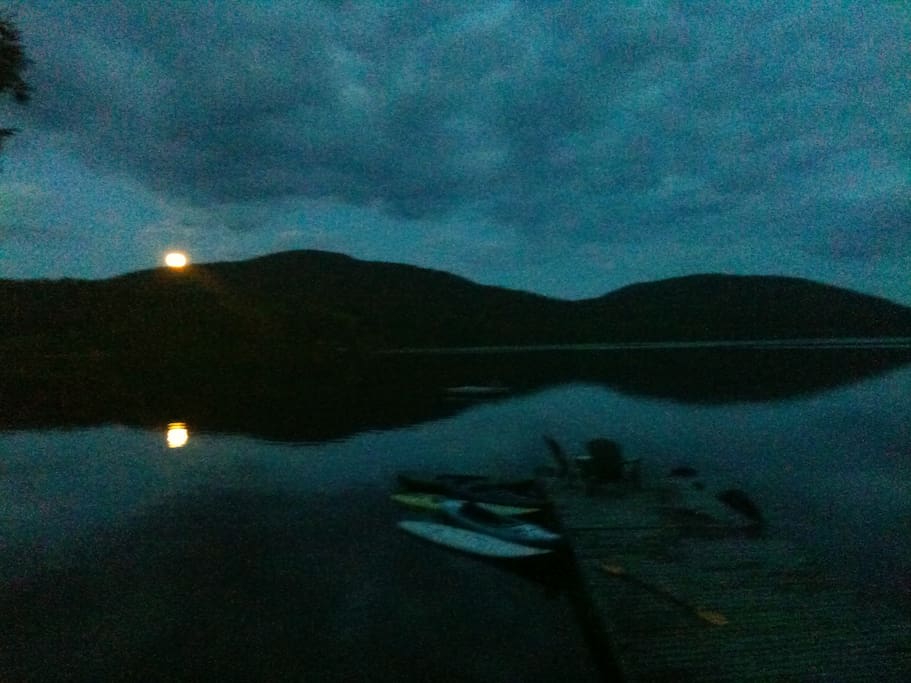 full moon on the dock