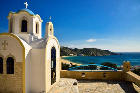Ios Sea view-Shared Pool-Nightlife-Studio for 2