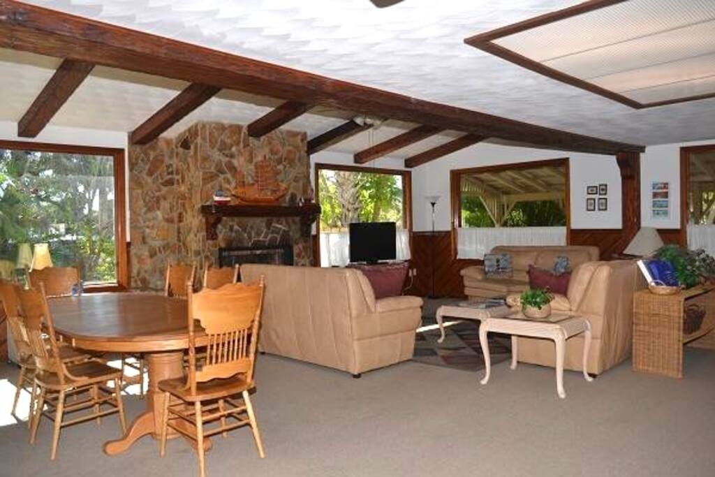 Great room with dining and sitting area