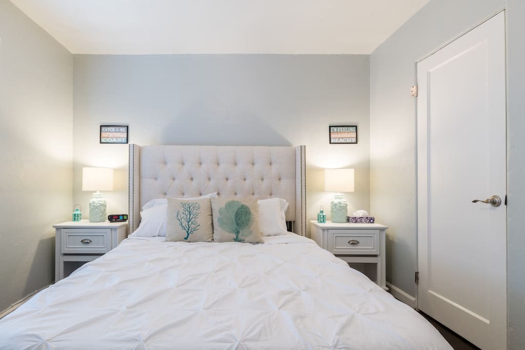 Bedroom - Queen Size Bed with Posturepedic Memory Foam Mattress