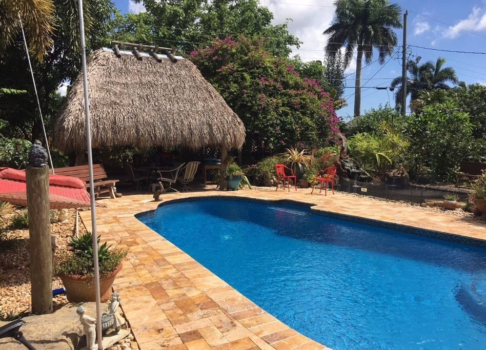 Pool & tiki Hut view