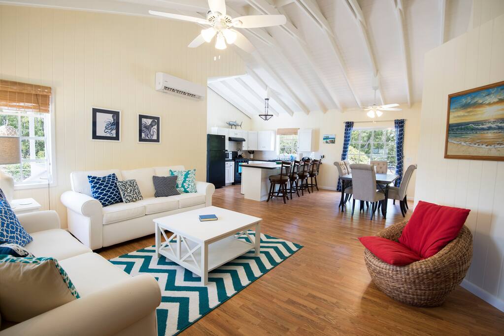 The cottage has open plan design