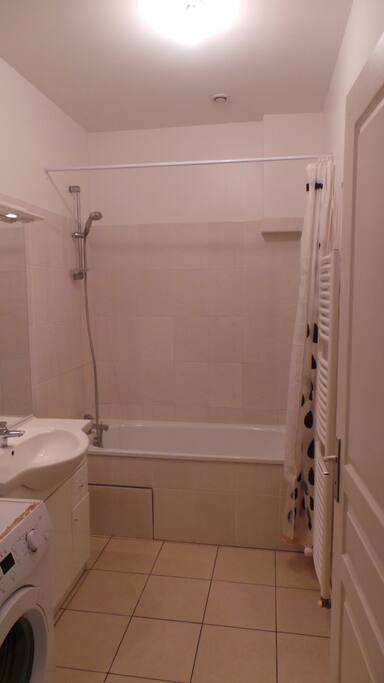 Salle de Bain bien equipé, toilette séparée - Well furnished bathroom, separate toilet