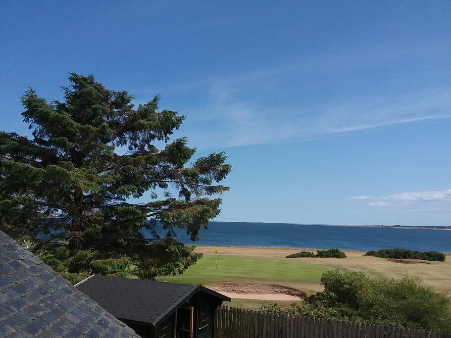 View of golf course/beach from patio