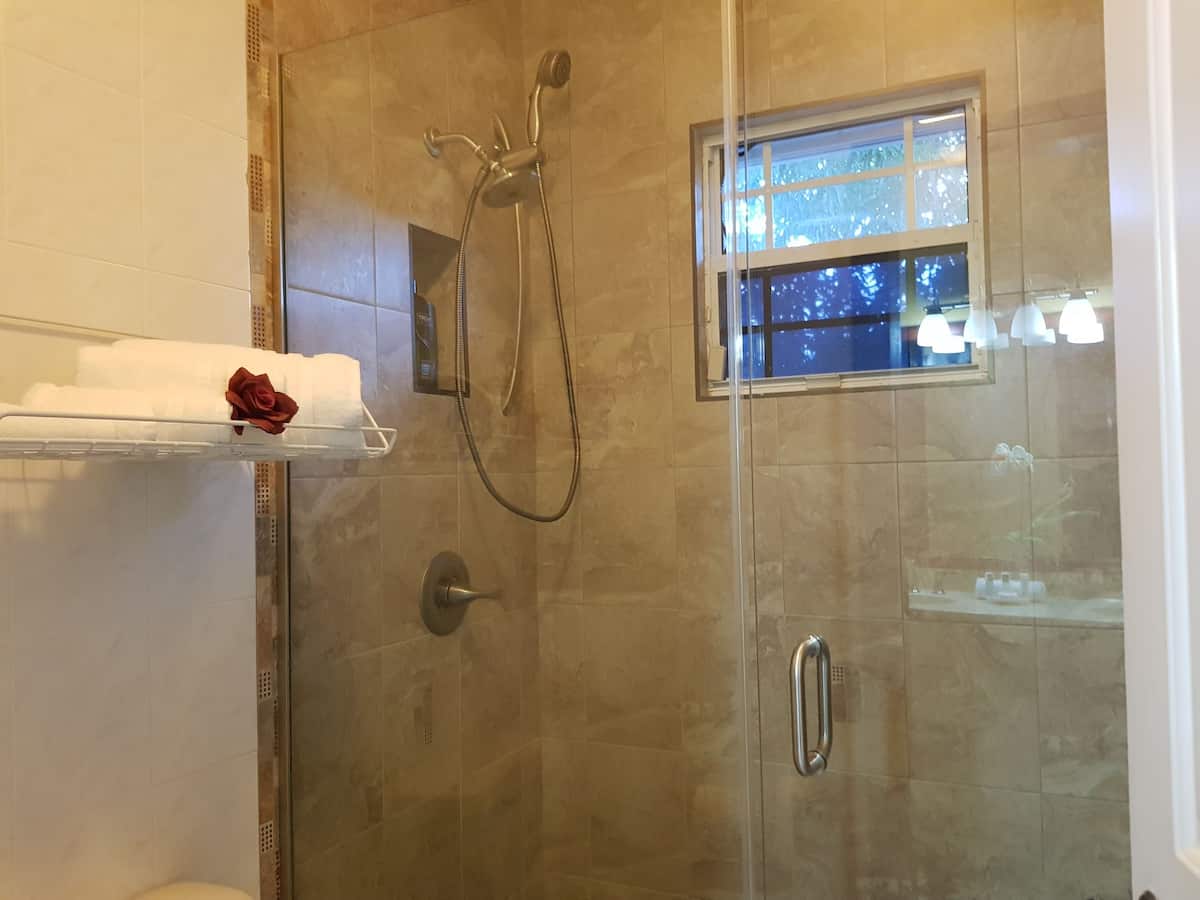 Clean and bright bathroom with spacious double vanity
