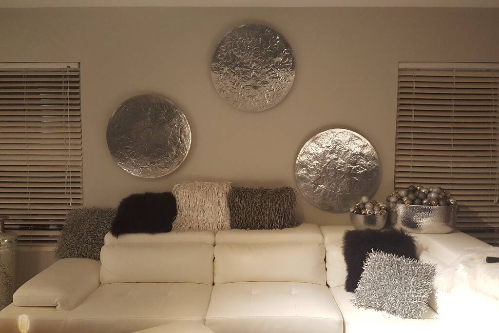 Spacious Living Area with fireplace.