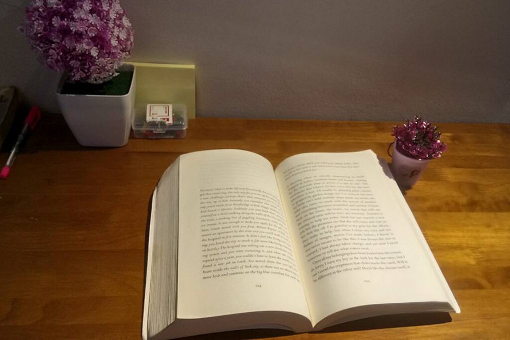 Reading book at working space <3 <3 <3