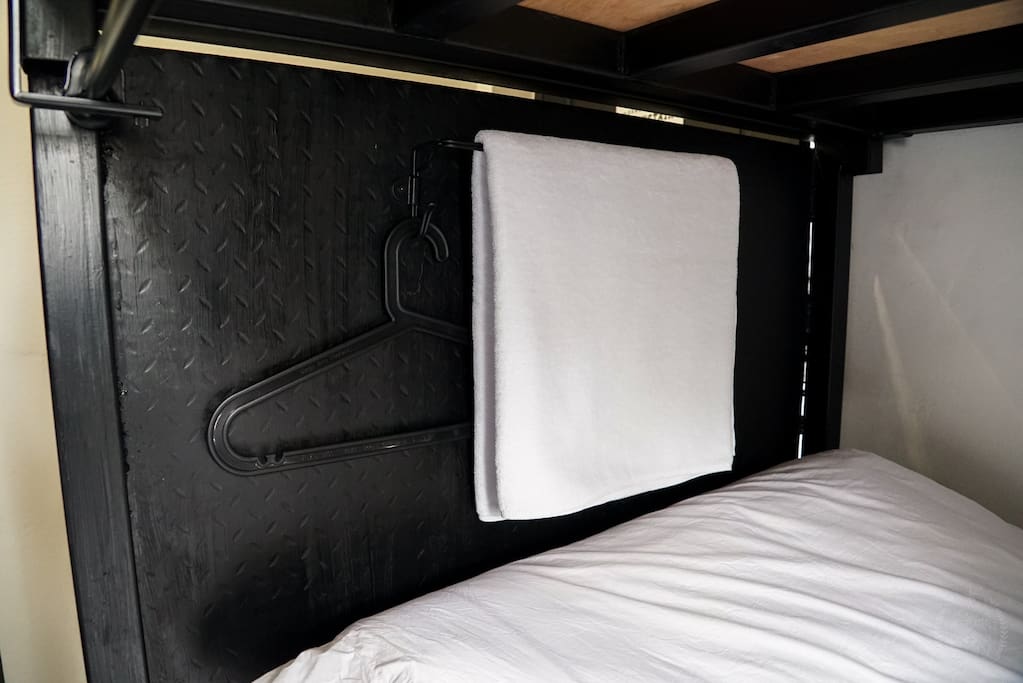 Towel and hanger provided