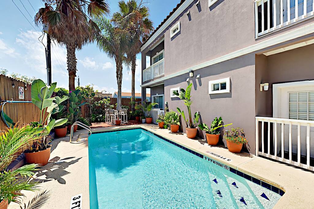 Take a dip in the beautifully landscaped pool.
