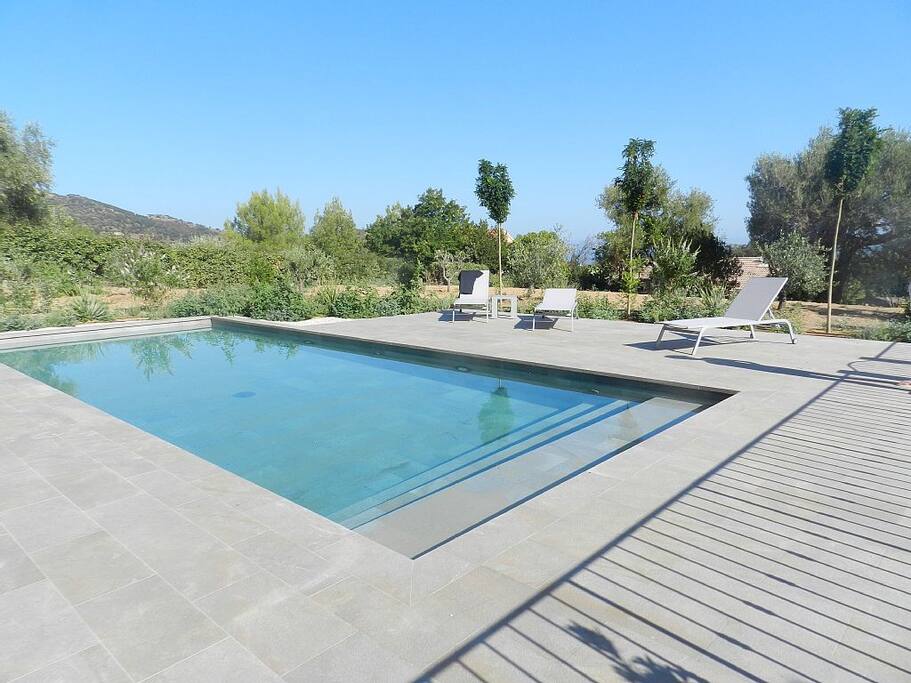 La piscine à fond plat de 12 X 4m