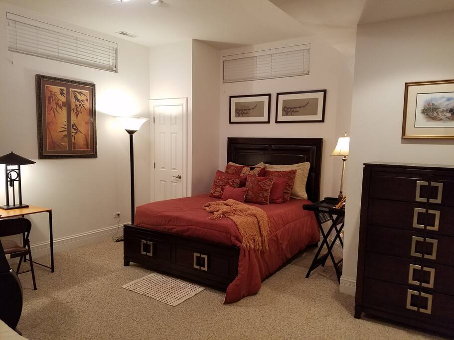 Private bedroom with lots of storage