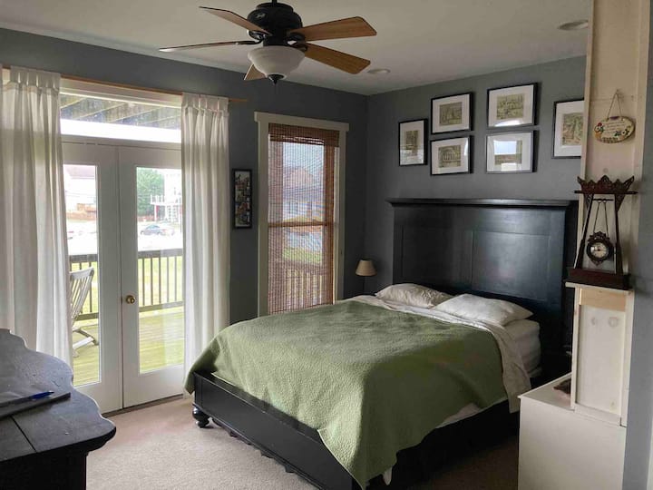 Queen bed in master bedroom 