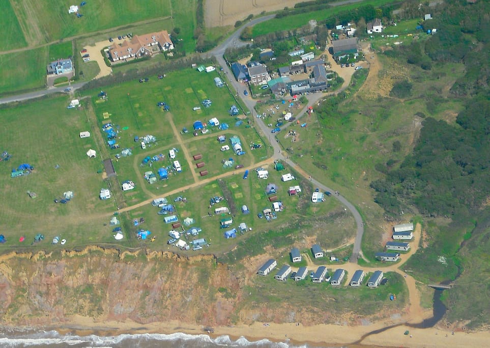 Ariel shot of the Campsite