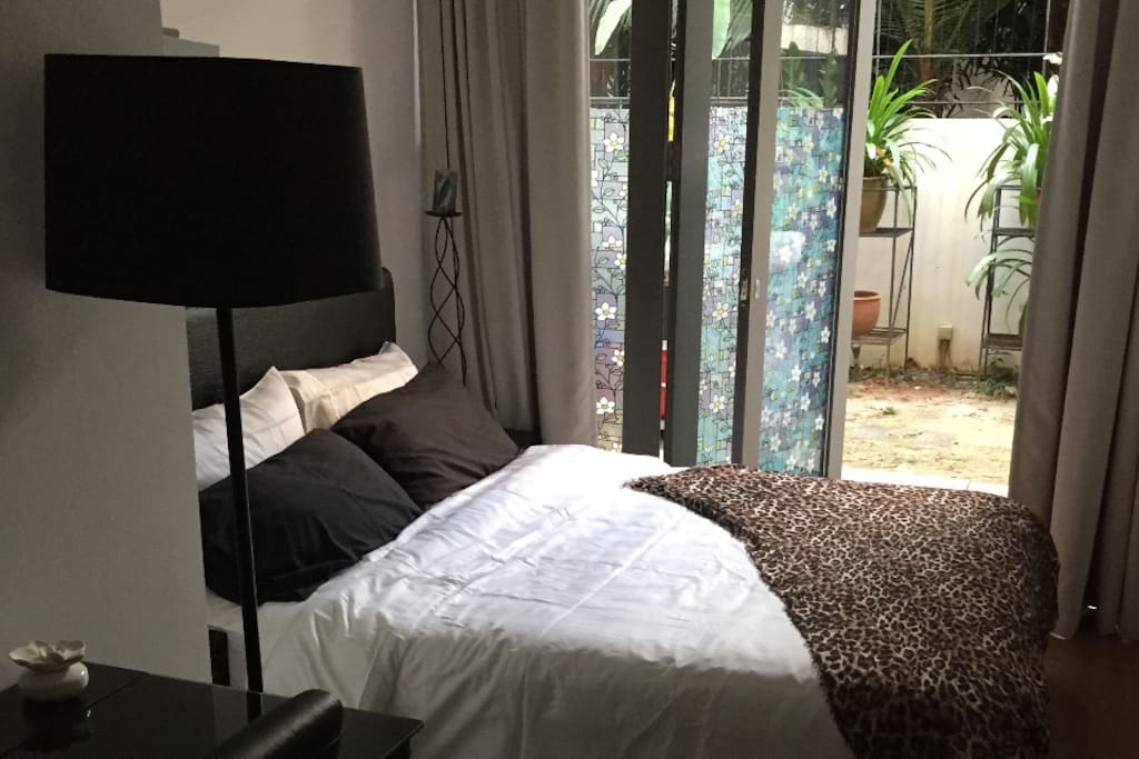 Cozy interior with queen sized bed