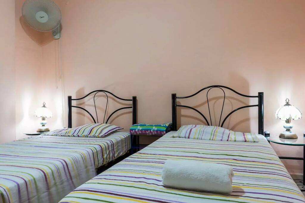 Some rooms have 2 single beds