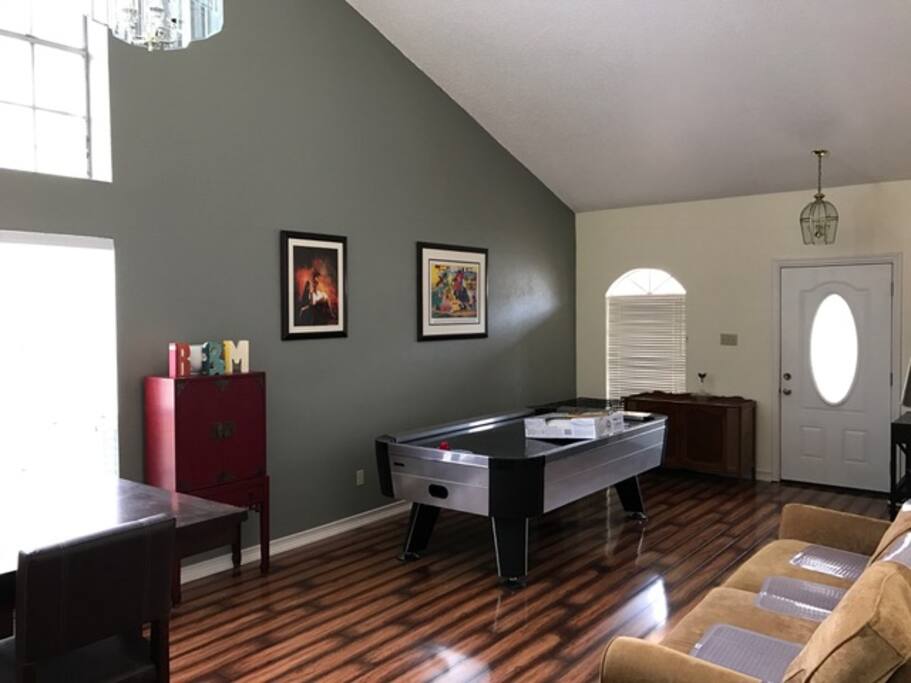 Game Room with Air Hockey Table