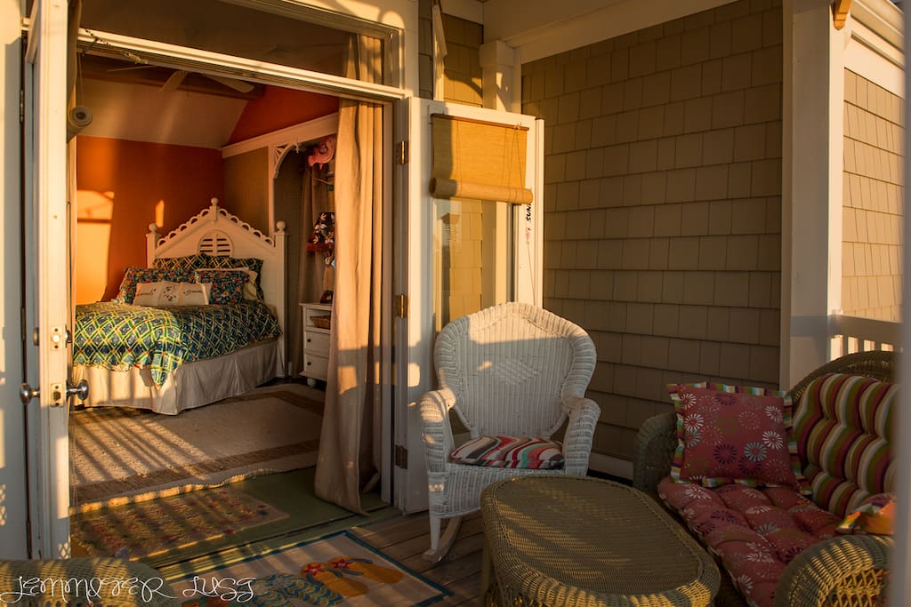 A peak inside from the deck.