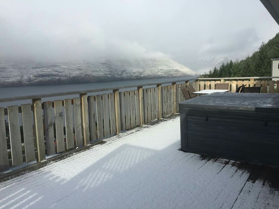 Hot spa in the snow