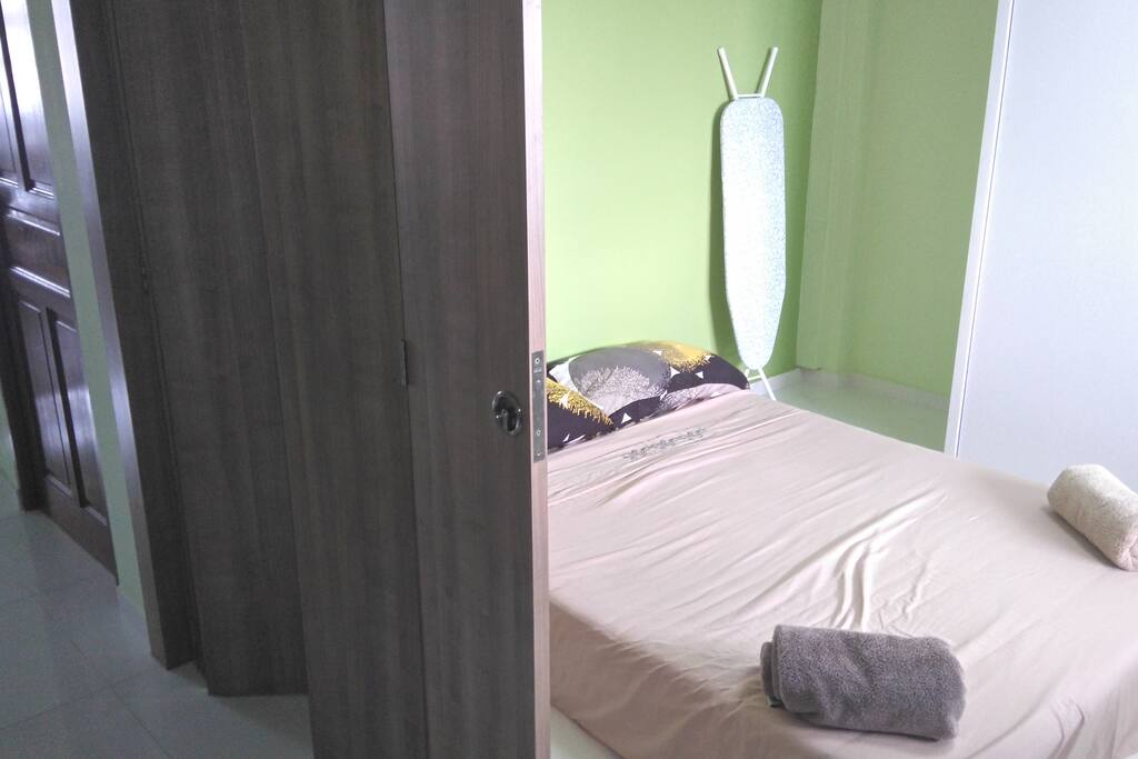 Sliding door for privacy.