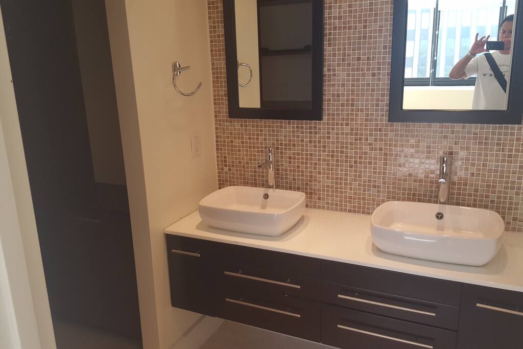 Master bathroom double vanity