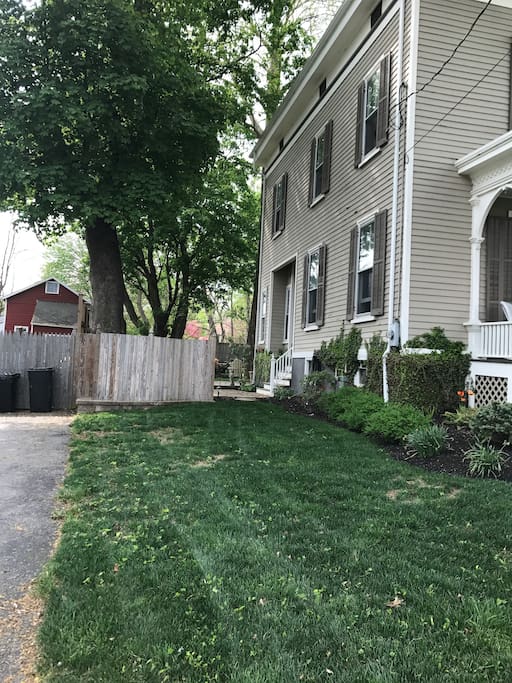 Side yard from the street leading to the side entrance