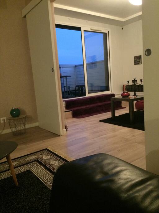 Double salon très spacieux avec accès au balcon