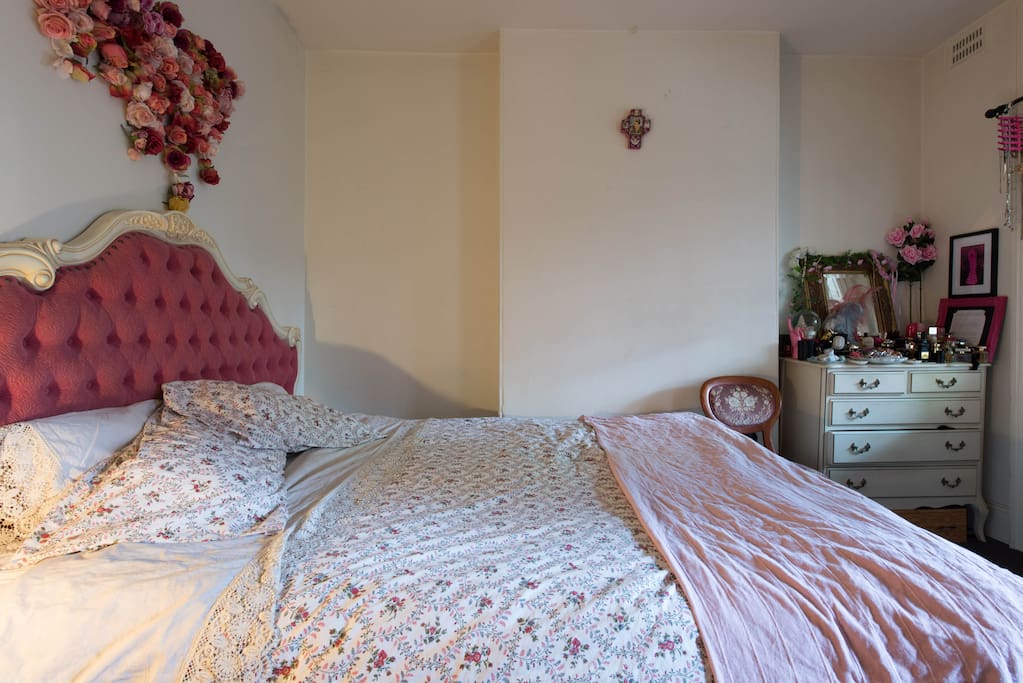 Luxurious king-size bed with pillow-top mattress