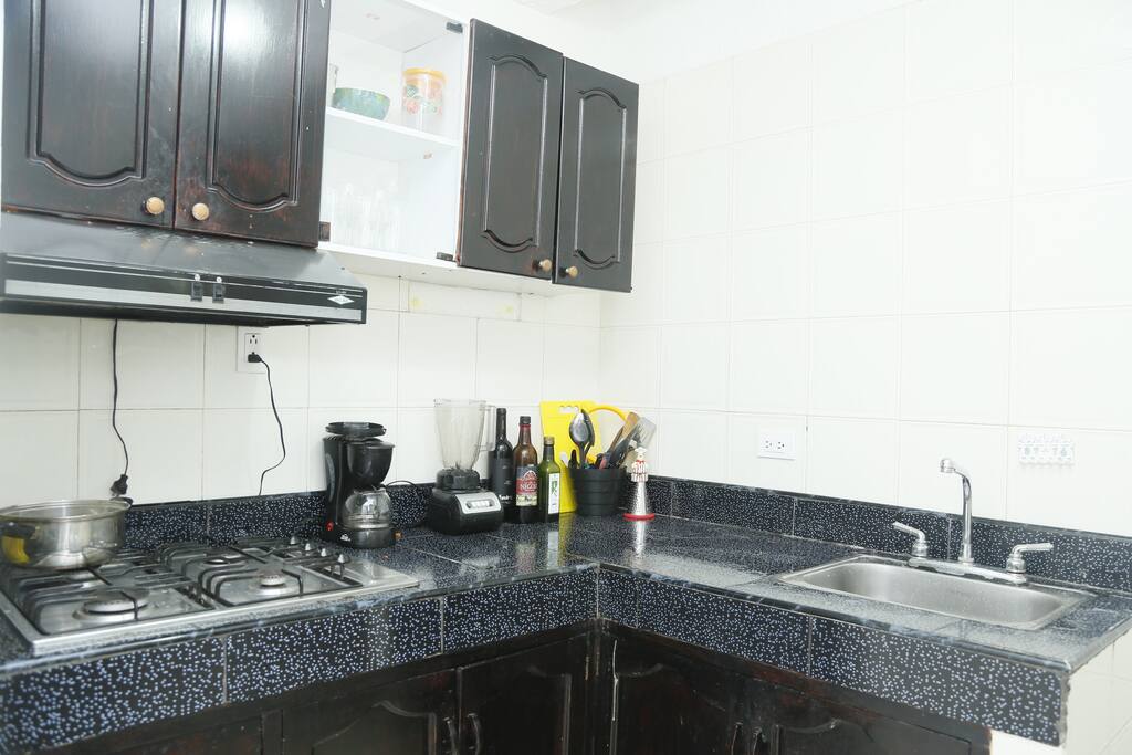 Feel free to cook in the kitchen.
